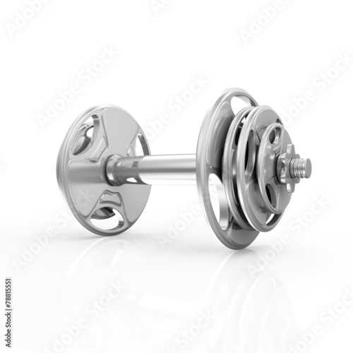 Metal Dumbbell isolated on white background