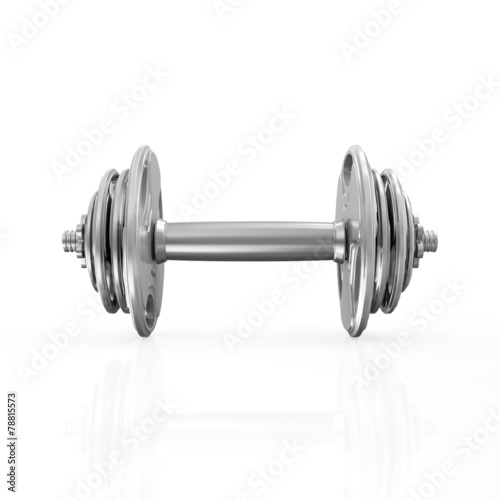 Metal Dumbbell isolated on white background