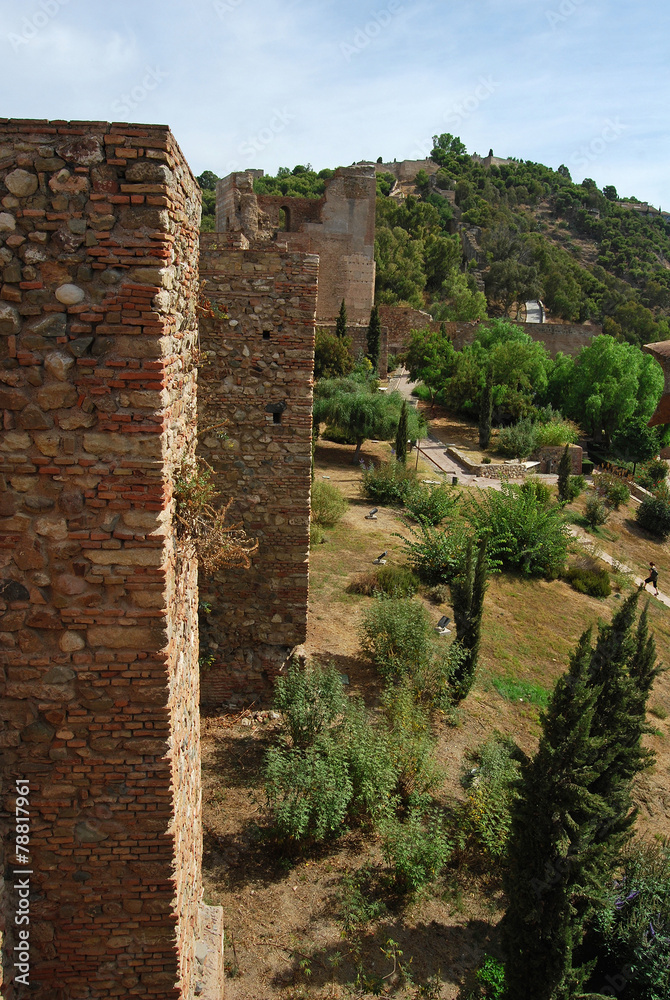 Málaga, Alcazaba, murallas, jardines, Gibralfaro