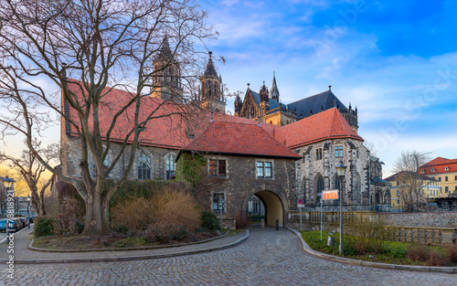 Magdeburg Fürstenwall mit Blick auf den Dom