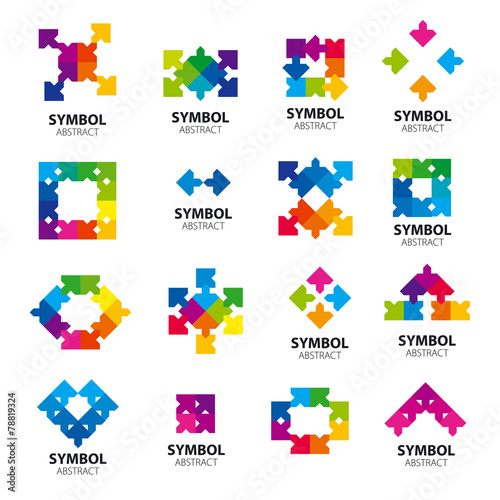Collection of vector logos of abstract modules