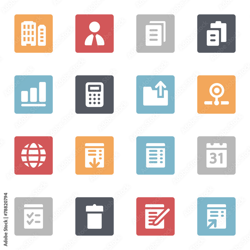 Office web icons set Office web icons set