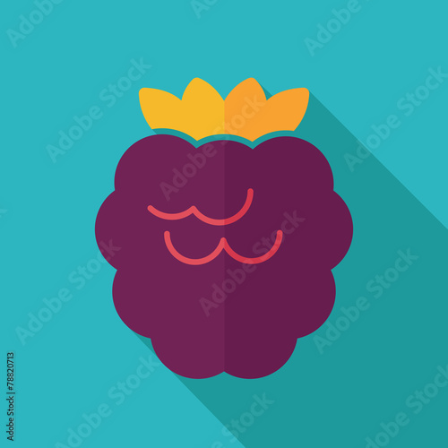 Raspberry flat icon with long shadow