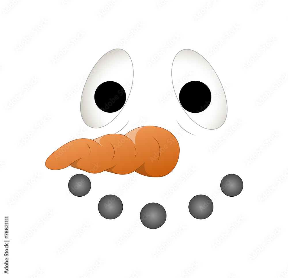 Fototapeta premium Scared Snowman Face