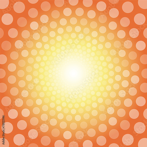 Orange background with white polka dots