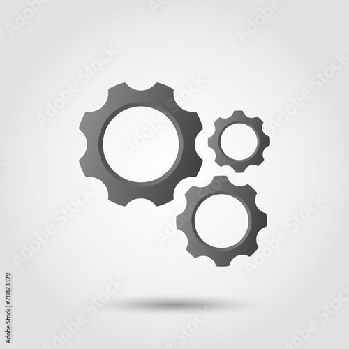 Different size gears with 3d effect