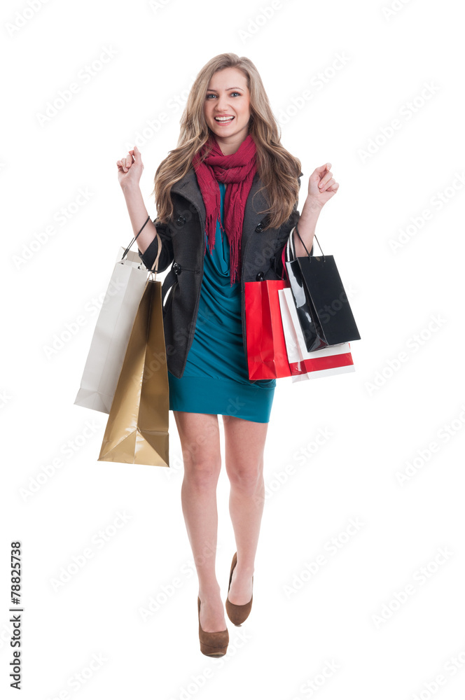 Happy shopping female