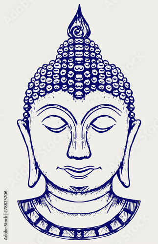Buddha portrait. Doodle style