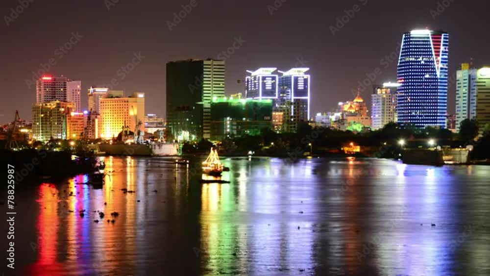 Time Lapse of Scenic Ho Chi Minh City (Saigon) Skyline at Night - Vietnam Time Lapse of Scenic Ho Chi Minh City (Saigon) Skyline at Night - Vietnam