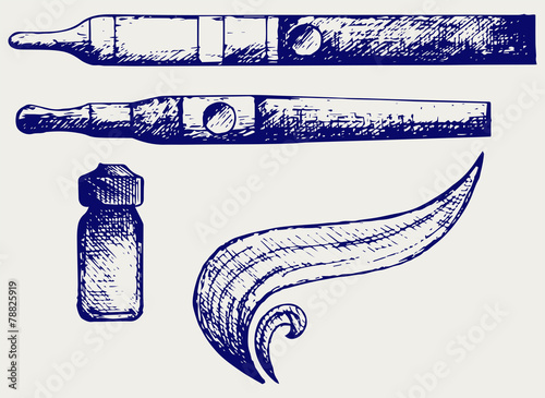 Electronic cigarettes. Doodle style