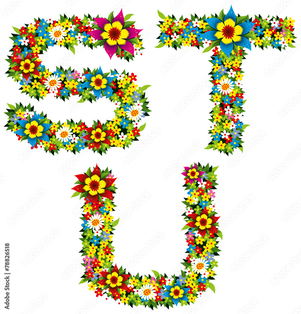 Flower and bush letters Flower and bush letters