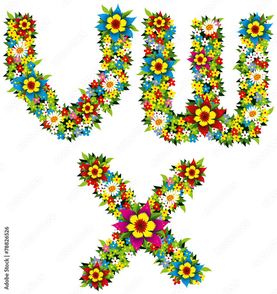 Flower and bush letters
