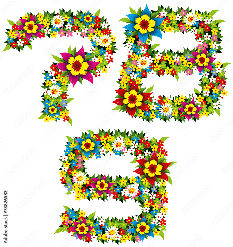 Flower and bush letters Flower and bush letters