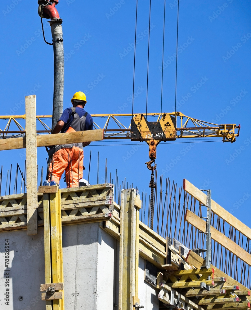 Man is working at the construction site