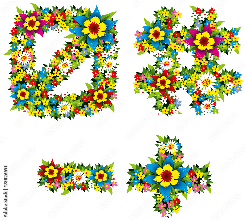 Flower and bush letters Flower and bush letters