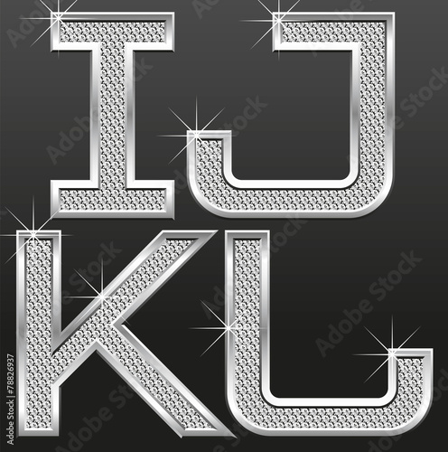 metall diamond letters and numbers