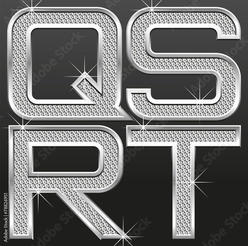 metall diamond letters and numbers