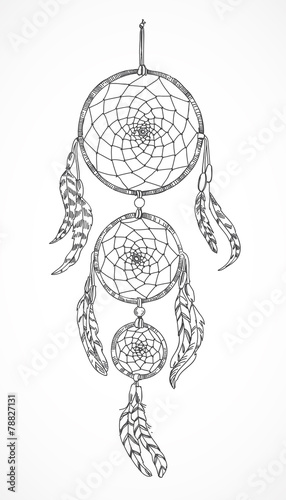 Hand sketched dreamcatcher