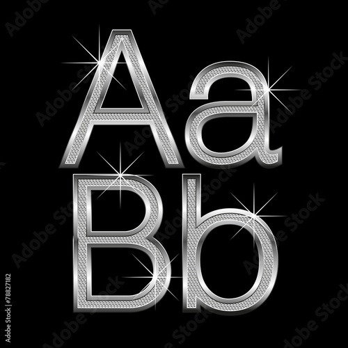 metall diamond letters and numbers big and small