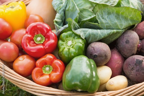 Fototapeta Naklejka Na Ścianę i Meble -  Basket of fresh organic veg