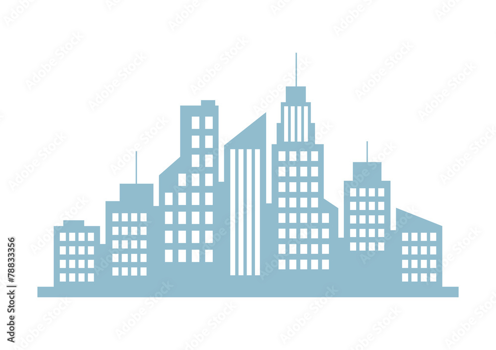 City vector icon on white background
