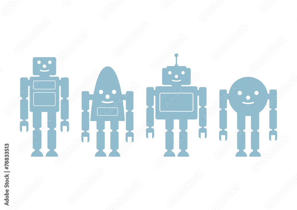 Robot icons on white background Robot icons on white background