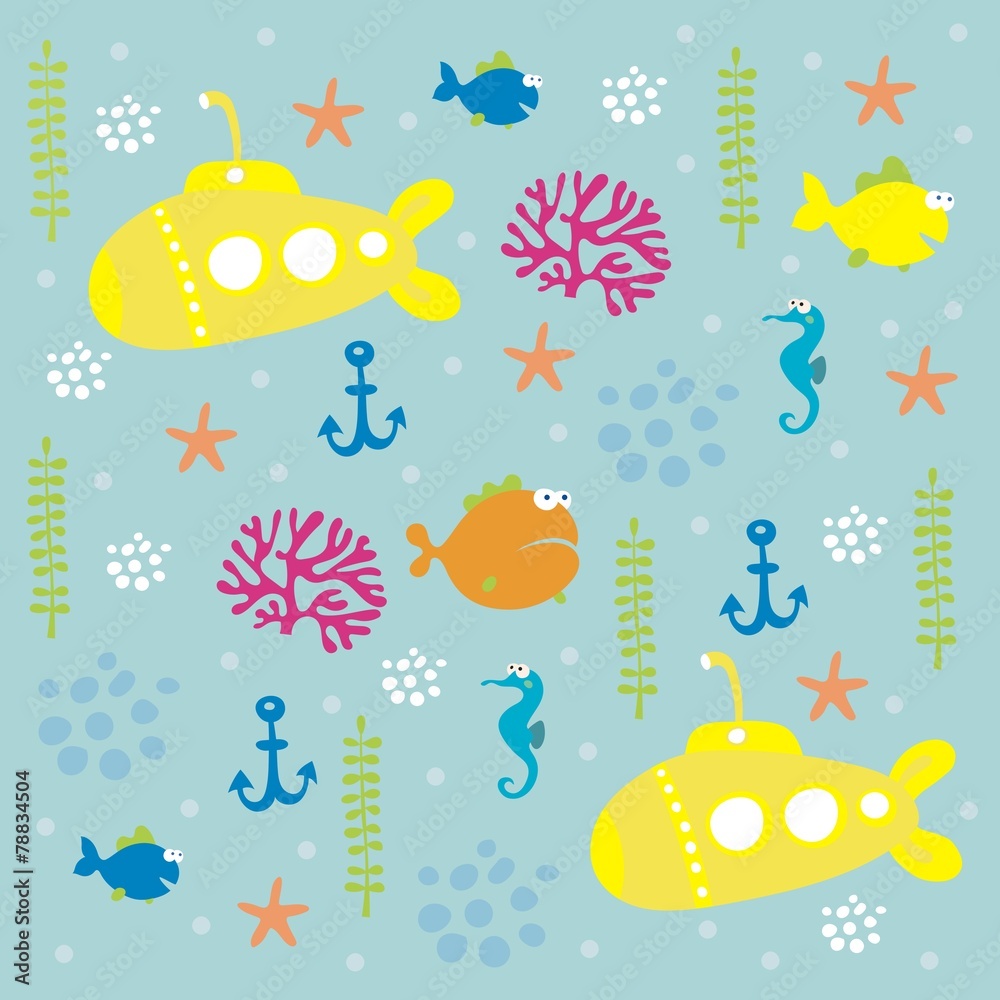Fototapeta premium sea life pattern
