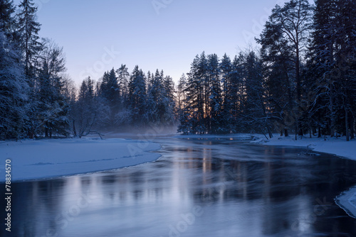 Scenic view of a river in winter at sunset © Conny Sjostrom