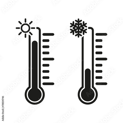 The thermometer icon. High and Low temperature