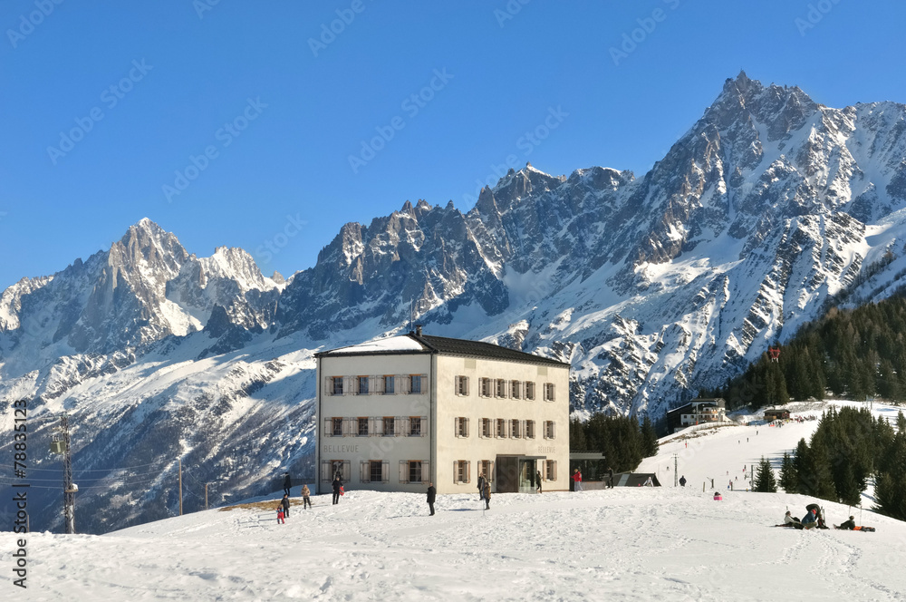 Station de ski dans le massif du Mont-Blanc