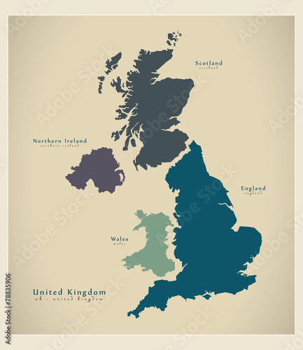 Modern Map - United Kingdom UK