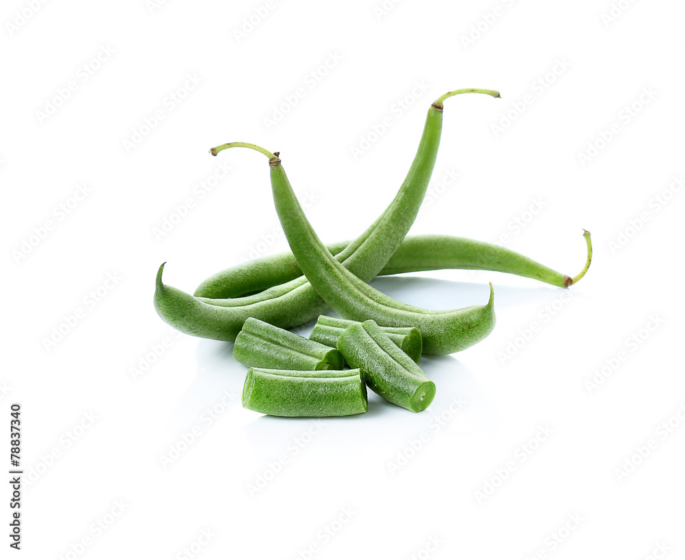 green beans on white background green beans on white background