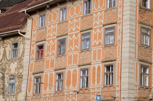 Architecture along Hauptplatz main square city of Graz, Austria