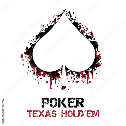 Poker texas holdem vector illustration with grunge effect