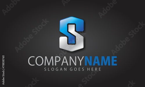 Letter S Symmetric balance symbol icon logo vector