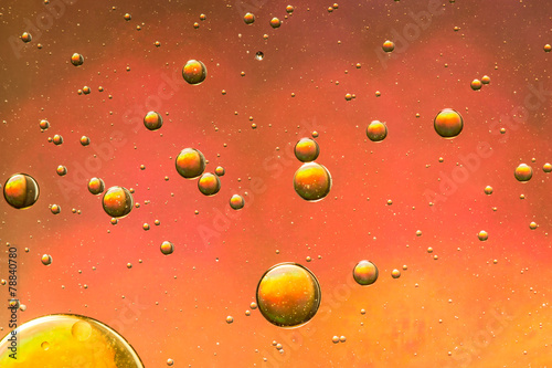 Orange and gold oil and water abstract