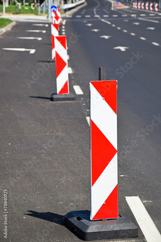 Road diversion signs on the lanes © majorosl66