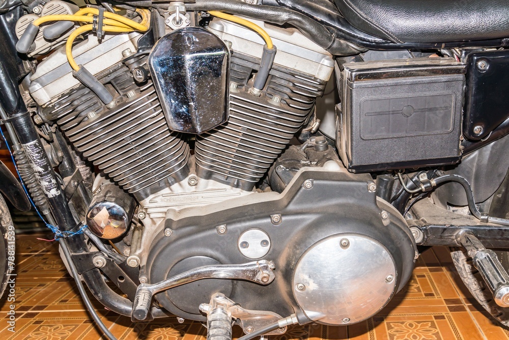 Fototapeta premium Motorcycle engine close-up detail