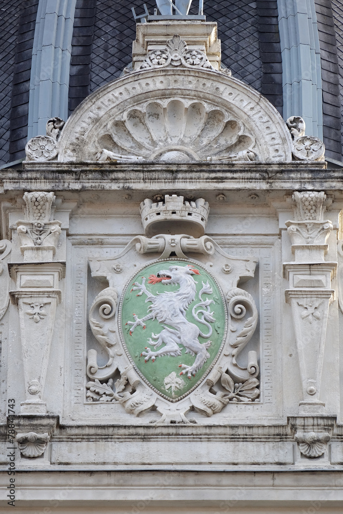 Graz coat of arms, facade detail Cityy Hall, Graz,, Austria