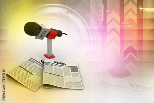Microphone with newspaper