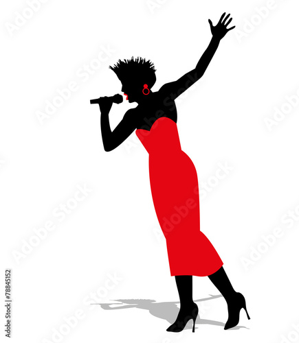 silhouette di cantante