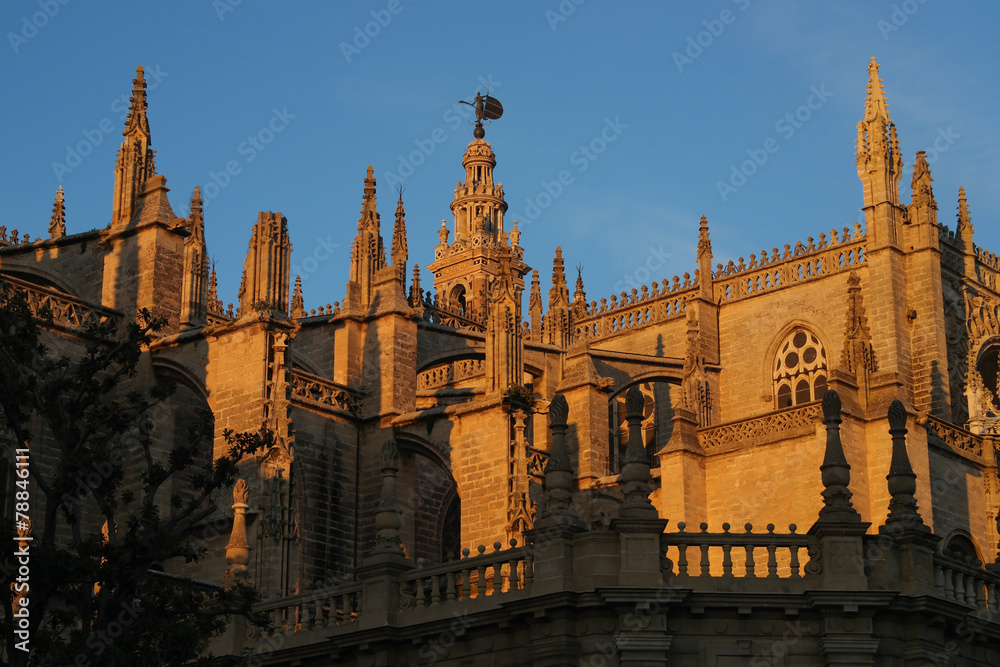 Pinnacles at the cathedral of Seville.