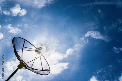 Satellite dish sky sun blue sky
