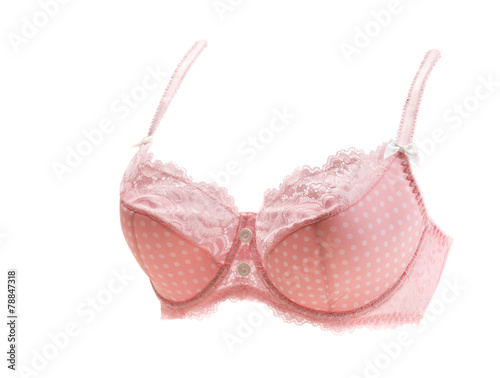 Pink and polka dot lace bra