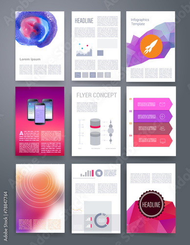Design Template Set for Web, Mail, mobile UI. photo