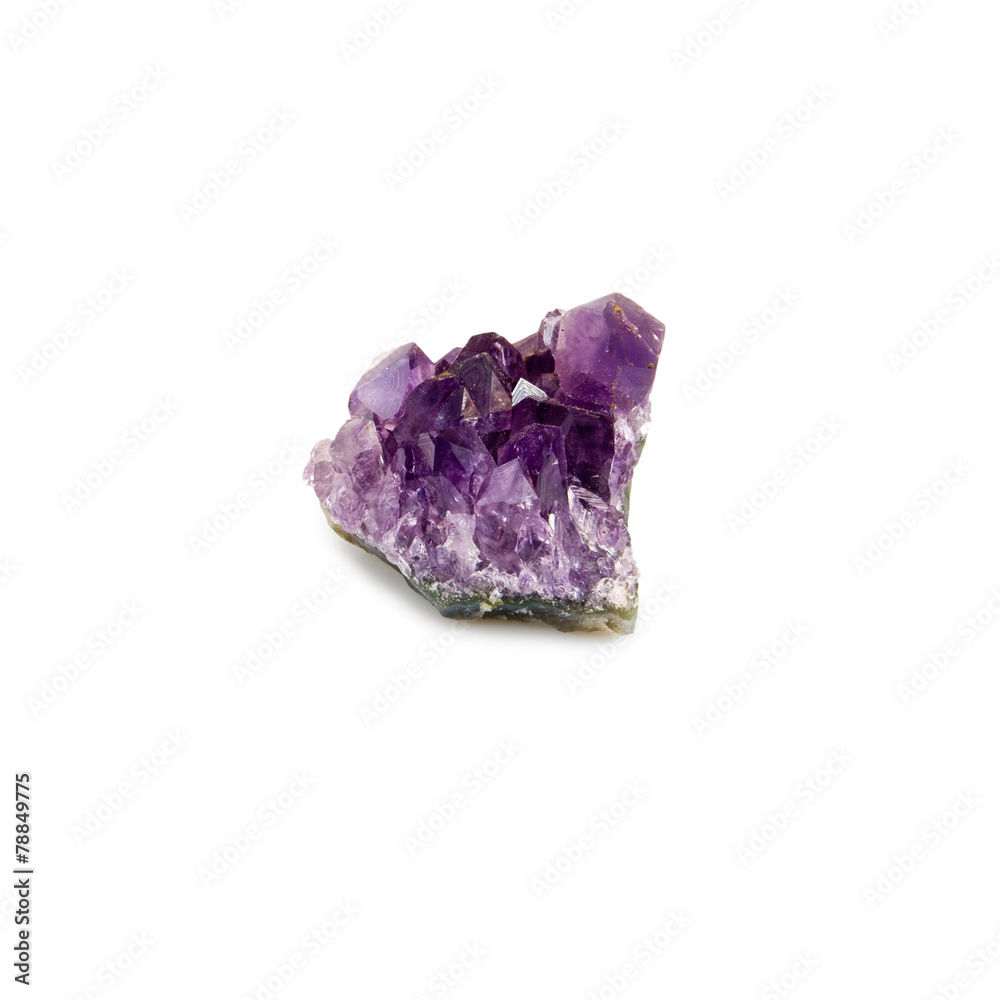 stone amethyst on white background closeup stone amethyst on white background closeup