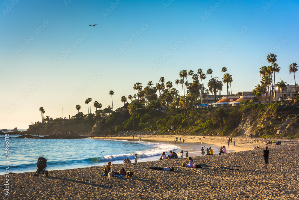 Evening light on Main Beach Park, in Laguna Beach, California. Evening light on Main Beach Park, in Laguna Beach, California.