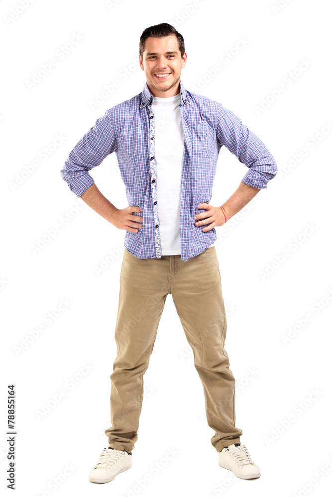 Handsome casual man smiling - isolated over a white background Handsome casual man smiling - isolated over a white background