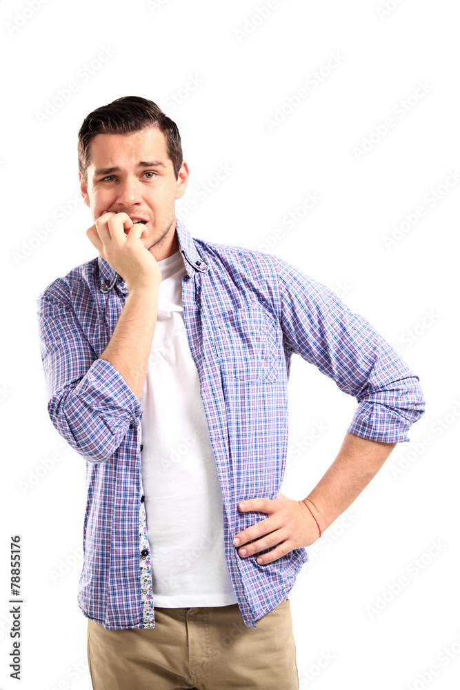 Thinking man isolated on white background Thinking man isolated on white background