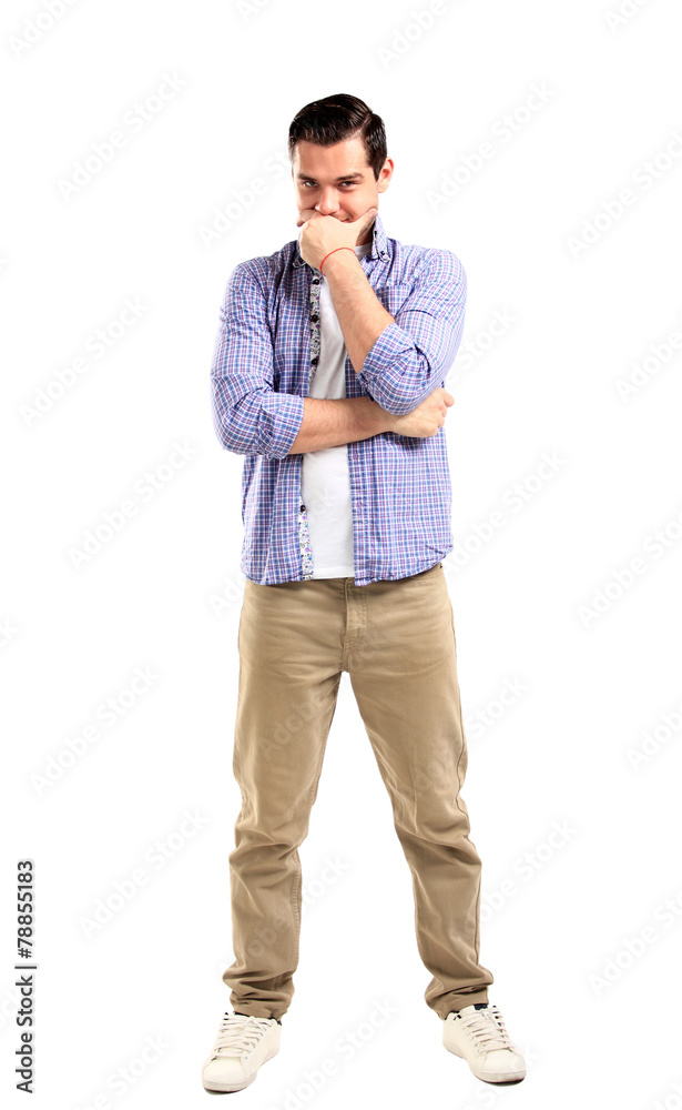 Thinking man isolated on white background Thinking man isolated on white background